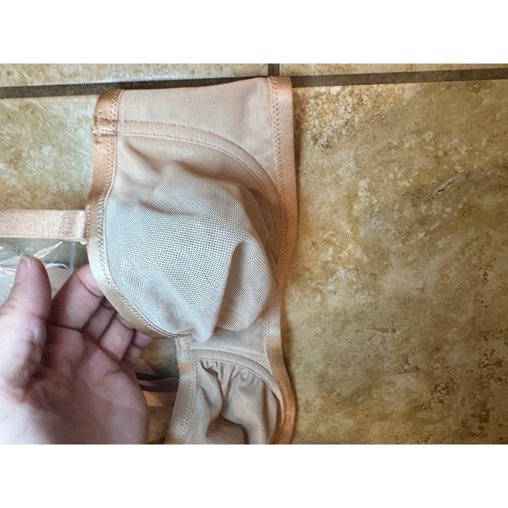 HSIA Nude Mesh Unlined Bra Beige Sheer Underwire FBD0520WBE34B Womens 34B - Picture 2 of 6